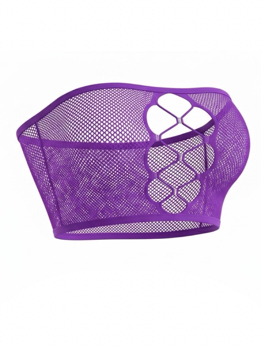 Purple Rhinestone Fishnet 3-Piece Set - Stripper Fishnet - Picture 7 of 8